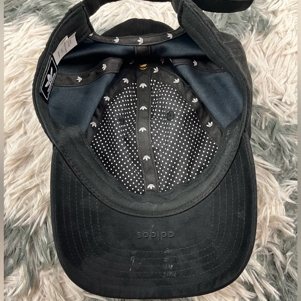 Adidas Unisex Black Adjustable Faux Suede Baseball Cap Hat